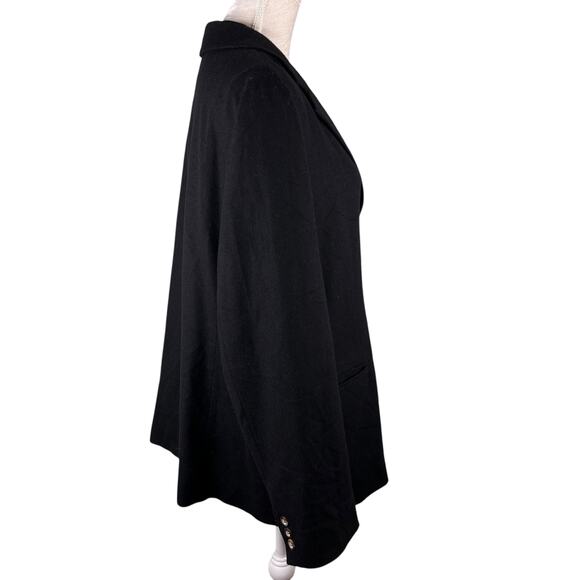 LL Bean Coat Blazer Wool Cashmere Blend 18W Black Pockets - Picture 12 of 16